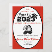 Red and Black Class of 2023 Abschluss Einladung (Vorderseite)
