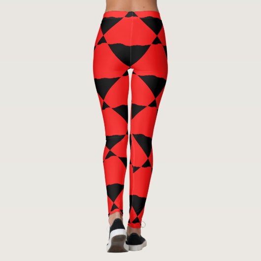 Red and black contemporany art background leggings (Rückseite)