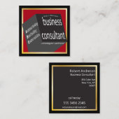 Red and Black Cube Business Consultant Geometric Quadratische Visitenkarte (Vorne/Hinten)