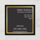 Red and Black Cube Business Consultant Geometric Quadratische Visitenkarte (Rückseite)