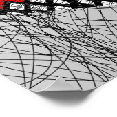 Red and Black Doodle Heart Funky Picture Poster (Ecke)