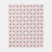 Red and Black Doodle Hearts Geometric Love Fleecedecke (Vorderseite)