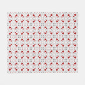 Red and Black Doodle Hearts Geometric Love Fleecedecke (Vorderseite (Horizontal))