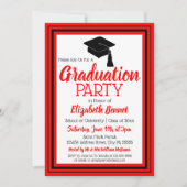 Red and Black Foto Graduation Party Einladung (Vorderseite)