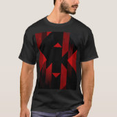 Red and Black Geometric Design T-Shirt (Vorderseite)