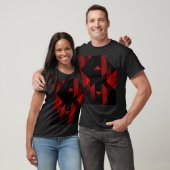 Red and Black Geometric Design T-Shirt (Unisex)