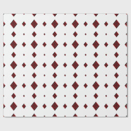 Red and Black Geometric Diamond Pattern Modern Tot Geschenkpapier