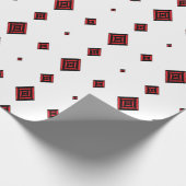 Red and Black Geometric Diamond Pattern Modern Tot Geschenkpapier (Ecke)