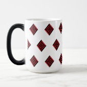 Red and Black Geometric Diamond Pattern Modern Tot Verwandlungstasse (Links)