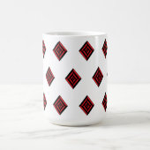 Red and Black Geometric Diamond Pattern Modern Tot Verwandlungstasse (Zentrum)