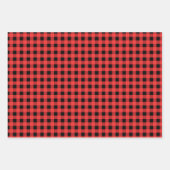 Red and Black Gingham Pattern Weihnachten Geschenkpapier Set (Vorderseite)