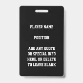 Red and Black Glitzer Basketball Team Jersey Ausweis (Rückseite)