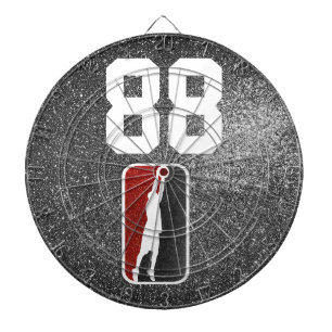 Red and Black Glitzer Basketball Team Jersey Dartscheibe