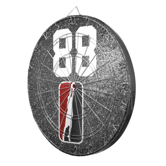 Red and Black Glitzer Basketball Team Jersey Dartscheibe (Vorderseite rechts)