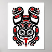Red and Black Haida Spirit Tree Frog Poster (Vorne)