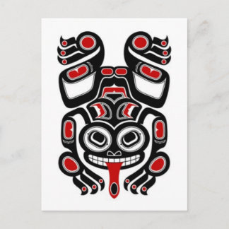 Red and Black Haida Spirit Tree Frog Postkarte