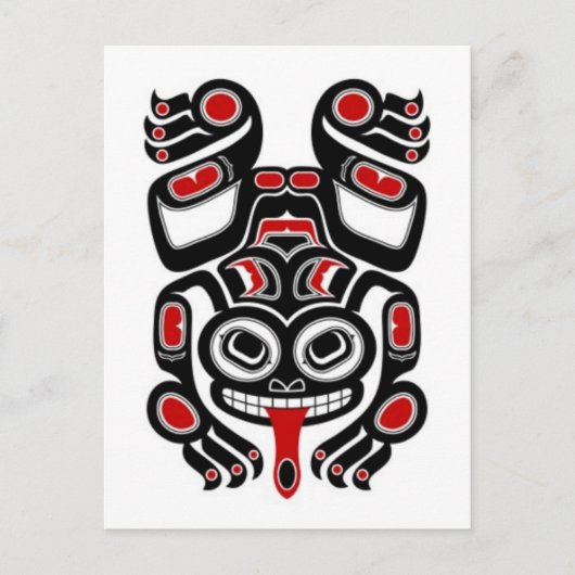 Red and Black Haida Spirit Tree Frog Postkarte (Vorderseite)