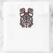 Red and Black Haida Spirit Tree Frog Runder Aufkleber (Tasche)