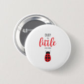 Red and Black Hand Drawn Baby Ladybug Niedlich Bug Button (Vorne & Hinten)
