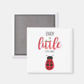 Red and Black Hand Drawn Baby Ladybug Niedlich Bug Magnet (Vorderseite/Rückseite)