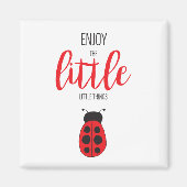 Red and Black Hand Drawn Baby Ladybug Niedlich Bug Magnet (Vorne)