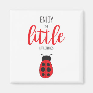 Red and Black Hand Drawn Baby Ladybug Niedlich Bug Magnet