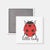 Red and Black Hand Drawn Baby Ladybug Niedlich Bug Magnet (Vorderseite/Rückseite)
