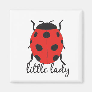 Red and Black Hand Drawn Baby Ladybug Niedlich Bug Magnet