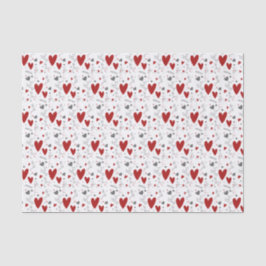 Red and Black Hand Drawn Doodle Hearts Seidenpapier