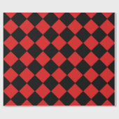 Red and Black Harlequin Diamond Prüfmuster Geschenkpapier (Flach)