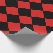 Red and Black Harlequin Diamond Prüfmuster Geschenkpapier (Ecke)