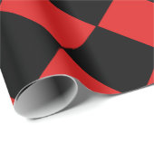 Red and Black Harlequin Diamond Prüfmuster Geschenkpapier (Rolleneckpunkt)