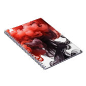 Red and Black Ink Swirl Abstract Notebook Notizblock (Rechte Seite)