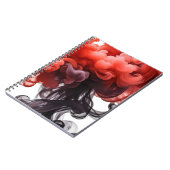 Red and Black Ink Swirl Abstract Notebook Notizblock (Linke Seite)