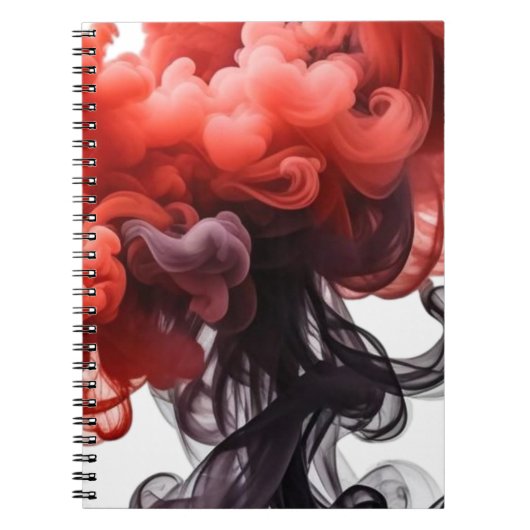 Red and Black Ink Swirl Abstract Notebook Notizblock (Vorderseite)