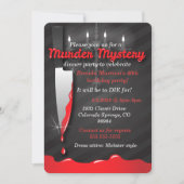 Red and Black Knife Murden Mystery Dinner Einladung (Vorderseite)