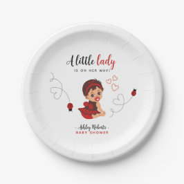 Red and Black Ladybug Baby Shower Pappteller