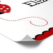 Red and Black Ladybug Birthday Banner Poster (Ecke)