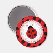 Red and Black Ladybug Magnet (Vorderseite/Rückseite)