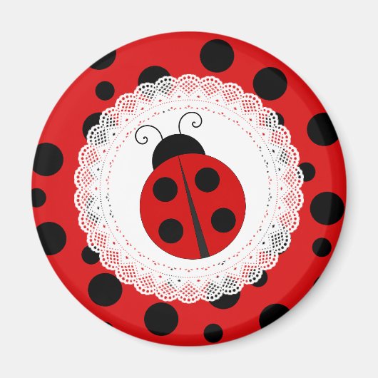 Red and Black Ladybug Magnet (Vorne)