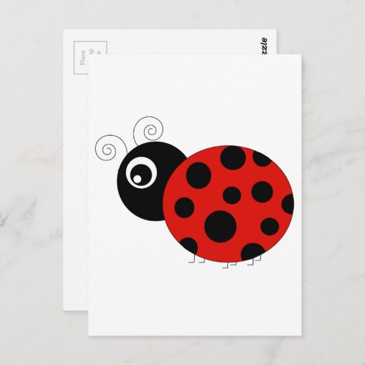 Red and Black Ladybug Postkarte (Vorne/Hinten)