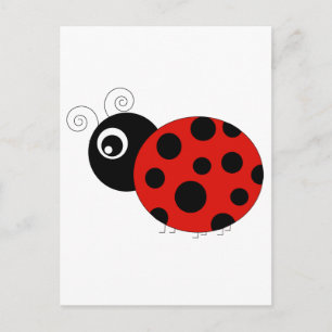 Red and Black Ladybug Postkarte