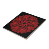 Red and Black Mandala Keramik Tile Fliese (Seite)