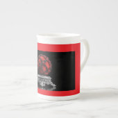Red And Black Mandelbrot Sphere On Silver Pedestal Porzellantasse (Vorderseite Rechts)