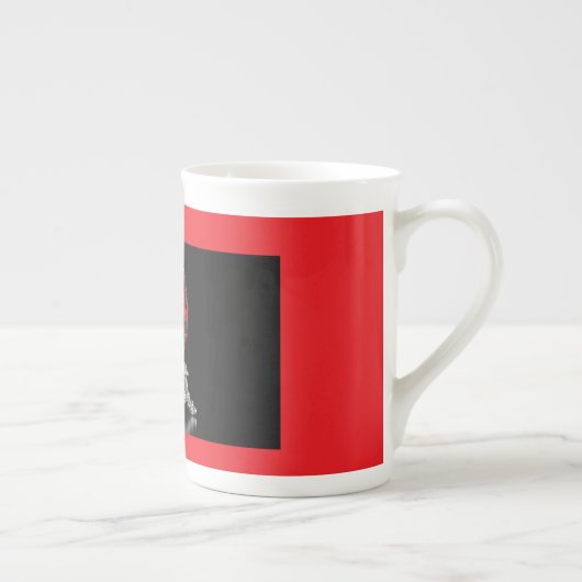 Red And Black Mandelbrot Sphere On Silver Pedestal Porzellantasse (Rechts)