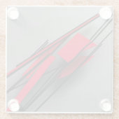  Red and Black Minimalist Modern Abstract Glasuntersetzer (Rückseite)