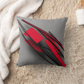  Red and Black Minimalist Modern Abstract Kissen (Decke)