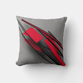  Red and Black Minimalist Modern Abstract Kissen (Vorderseite)