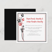 Red and Black Modern Botanical Reception Only | Einladung (Vorne/Hinten)