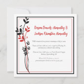 Red and Black Modern Botanical Reception Only | Einladung (Vorderseite)